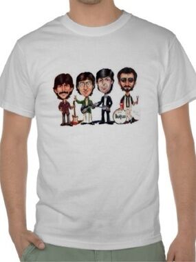 Beatles caricature tshirt shirt Unisex 100 percent cotton brand new
